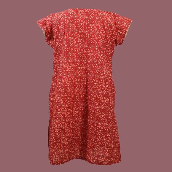 Soft Pink Printed Cotton Kurta Attire | Muvvas Boutique - Picture 4 of 5